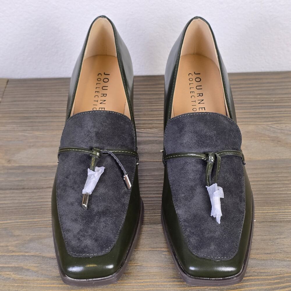 Journee Collection - Crawford Loafer Pump olive green Women's 8.5M
